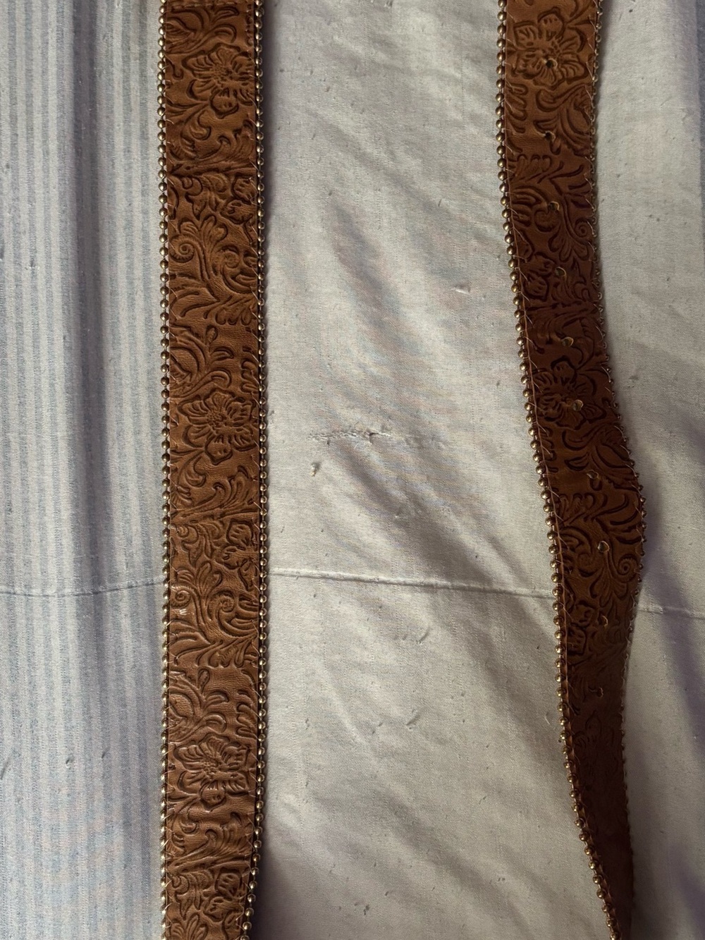 Women’s Brown Embossed Leather belt Accessory - Brown